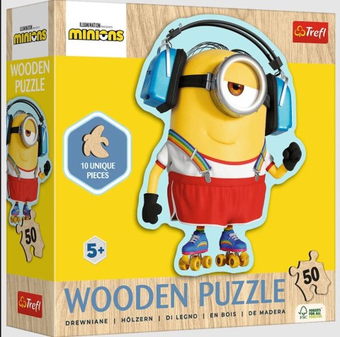 Puzzle Drewniane Konturowe - 50 - Szalony Minionek - Trefl 20239 Trefl Puzzle