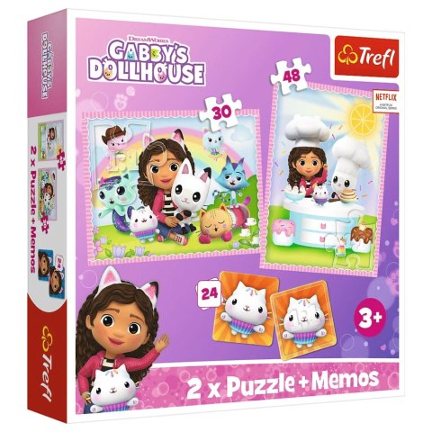 Puzzle + MEMO - 2w1 (30, 48) - Gabi z Kocim Przyjacielem - Koci Domek Gabi - Trefl 93382 Trefl Puzzle
