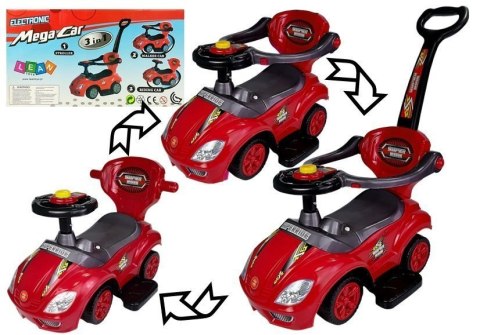 Jeździk z Pchaczem Mega Car 3w1 Czerwony LEAN CARS