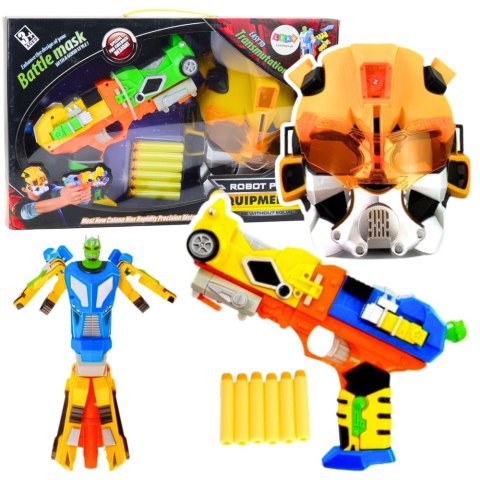 Pistolet na Strzałki Piankowe Robot 2w1 Maska 6 Strzałek LEAN Toys