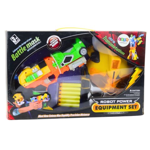 Pistolet na Strzałki Piankowe Robot 2w1 Maska 6 Strzałek LEAN Toys