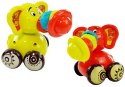 Zwierzęta na kółkach Żyrafa Czerwona Słoń Żółty LEAN Toys