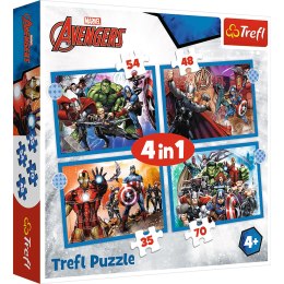 Puzzle - 4w1 (25, 48, 50, 70) - Odważni Avengersi - Trefl 34386 Trefl Puzzle