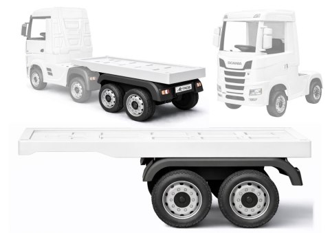 Naczepa do pojazdu na akumulator HL358 Mercedes Scania Actros biała LEAN CARS