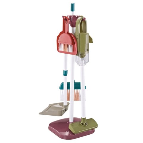Zestaw Do Sprzątania Dla Dzieci Wózek Mop Wiadro Odkurzacz 26 el. LEAN Toys