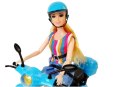 Zestaw Lalka Ze Skuterem Kask Długie Włosy Różowy LEAN Toys