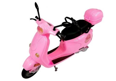 Zestaw Lalka Ze Skuterem Kask Długie Włosy Różowy LEAN Toys