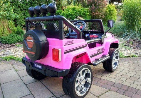 Auto na Akumulator S2388 Jeep Różowy 4x45W LEAN CARS