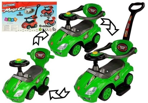 Jeździk z Pchaczem Mega Car 3w1 Zielony LEAN CARS