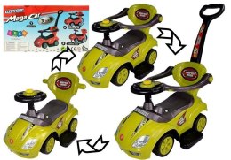 Jeździk z Pchaczem Mega Car 3w1 Żółty LEAN CARS