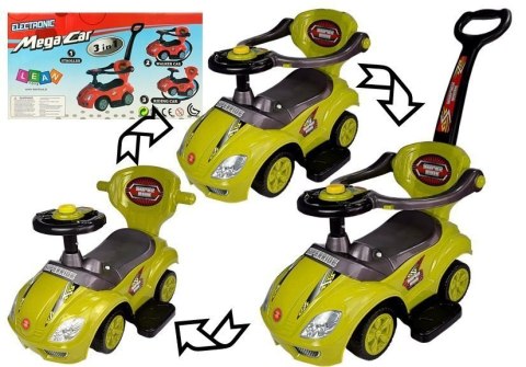 Jeździk z Pchaczem Mega Car 3w1 Żółty LEAN CARS
